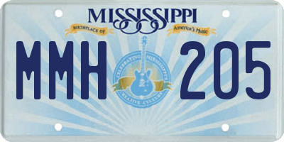 MS license plate MMH205