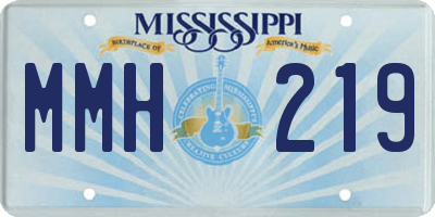 MS license plate MMH219