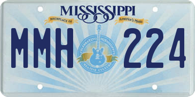MS license plate MMH224
