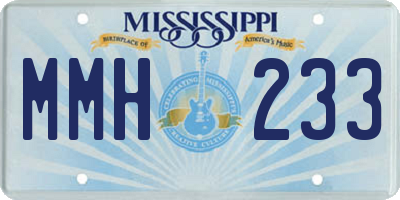 MS license plate MMH233