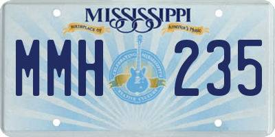 MS license plate MMH235