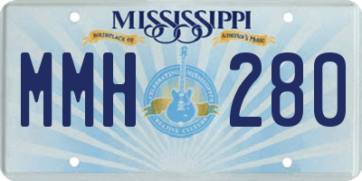 MS license plate MMH280