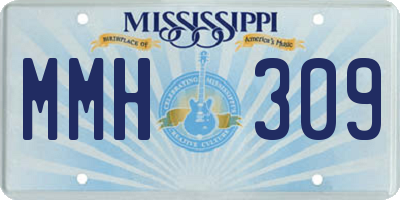 MS license plate MMH309
