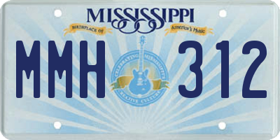 MS license plate MMH312
