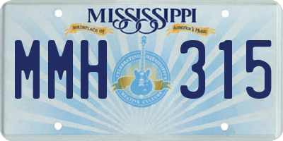 MS license plate MMH315