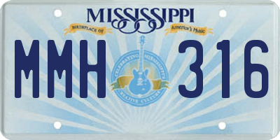 MS license plate MMH316