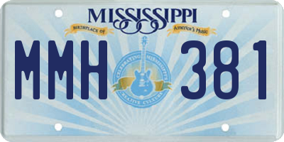 MS license plate MMH381