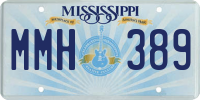 MS license plate MMH389