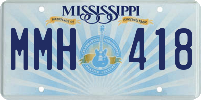 MS license plate MMH418