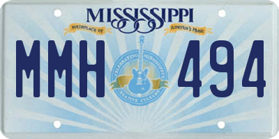 MS license plate MMH494