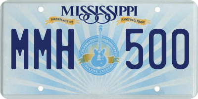 MS license plate MMH500