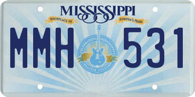 MS license plate MMH531