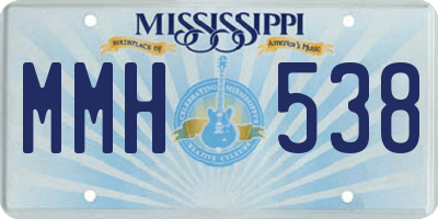 MS license plate MMH538