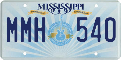 MS license plate MMH540
