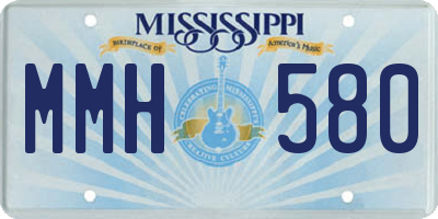 MS license plate MMH580