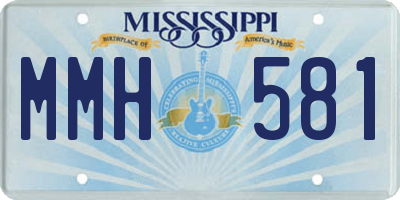 MS license plate MMH581