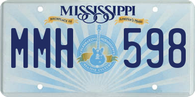 MS license plate MMH598