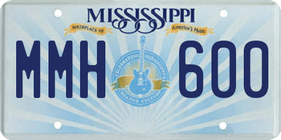 MS license plate MMH600