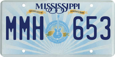 MS license plate MMH653