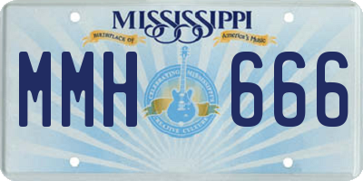 MS license plate MMH666