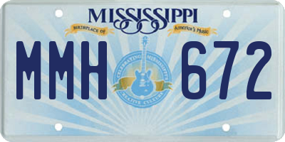 MS license plate MMH672