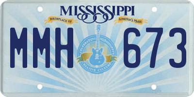 MS license plate MMH673