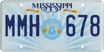 MS license plate MMH678