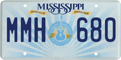 MS license plate MMH680