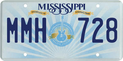 MS license plate MMH728