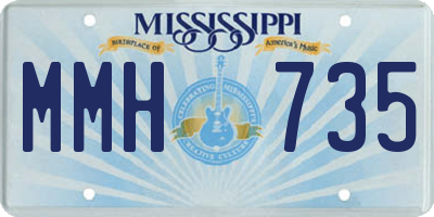 MS license plate MMH735