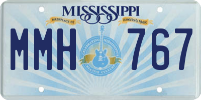 MS license plate MMH767