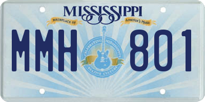 MS license plate MMH801