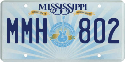 MS license plate MMH802