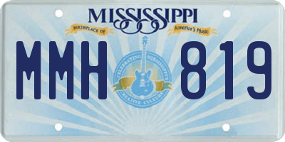 MS license plate MMH819