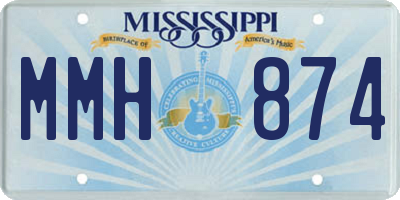 MS license plate MMH874