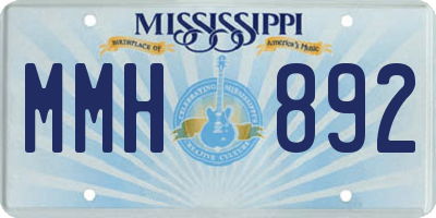 MS license plate MMH892