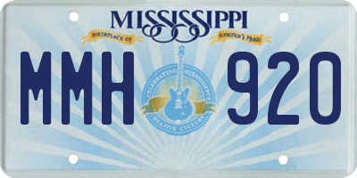 MS license plate MMH920