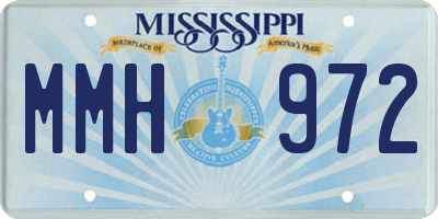MS license plate MMH972