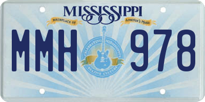 MS license plate MMH978