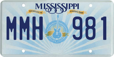 MS license plate MMH981