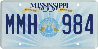 MS license plate MMH984