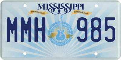 MS license plate MMH985