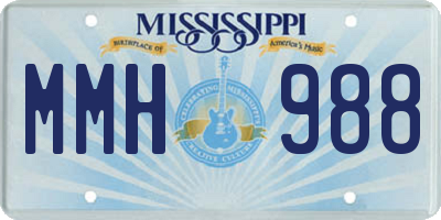 MS license plate MMH988