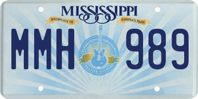 MS license plate MMH989