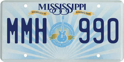 MS license plate MMH990
