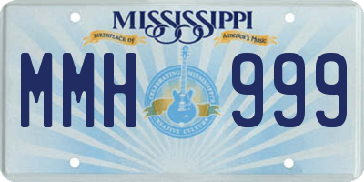 MS license plate MMH999