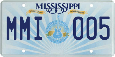 MS license plate MMI005