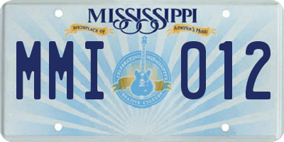 MS license plate MMI012