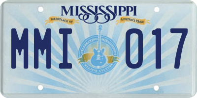MS license plate MMI017