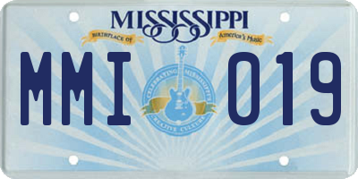 MS license plate MMI019
